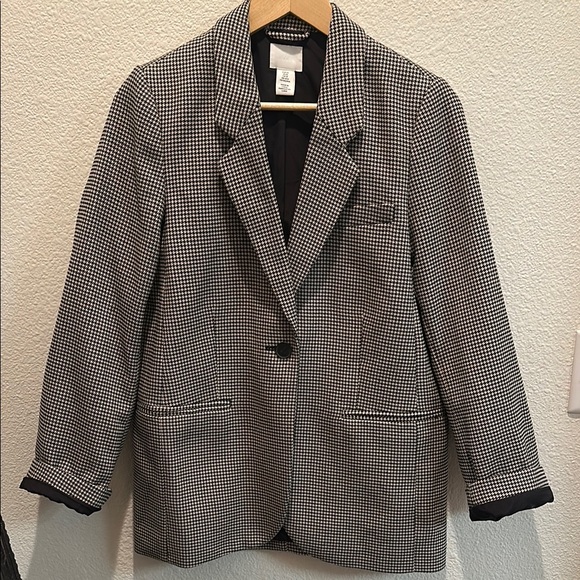 H&M Jackets & Blazers - H&M Houndstooth Blazer XS Dark Academia 90s Aesthetic
